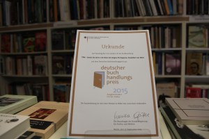 Deutscher Buchhandlungspreis - Urkunde