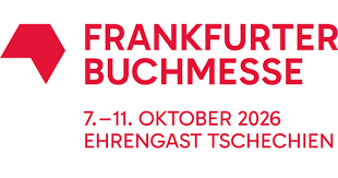 Logo der Frankfurter Buchmesse 2026 mit Daten vom 7. bis 11. Oktober und dem Hinweis auf den Ehrengast Tschechien.